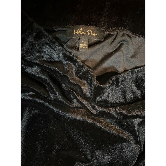 Melissa Paige Pants XS Black Velvet Pull-On Straight Leg Dressy Holiday Glam* - Picture 5 of 8